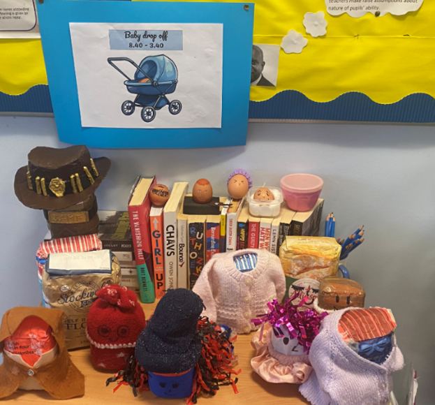 Psychology students parents for flour/egg baby project News